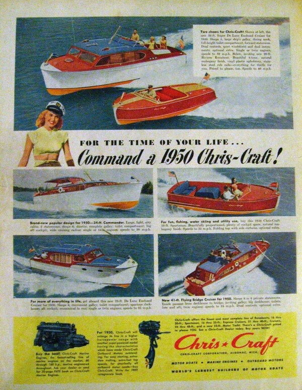Chris-Craft Boats - 1950 Chris-Craft Ad (newer photo)